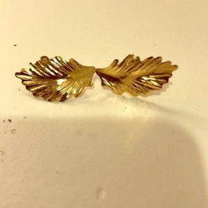 14K gold leaf earrings